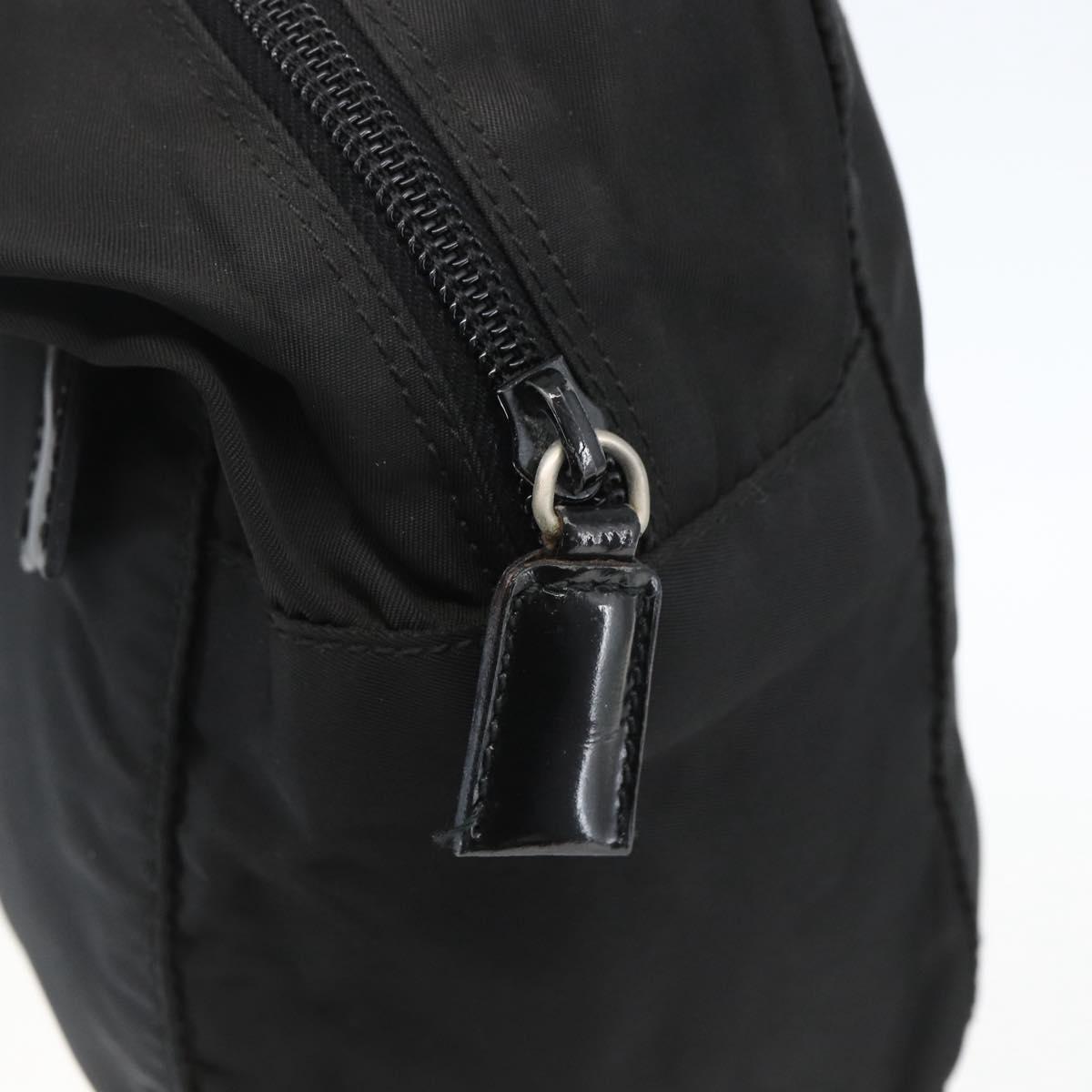 PRADA Hand Bag Nylon Black Silver Auth ar13896