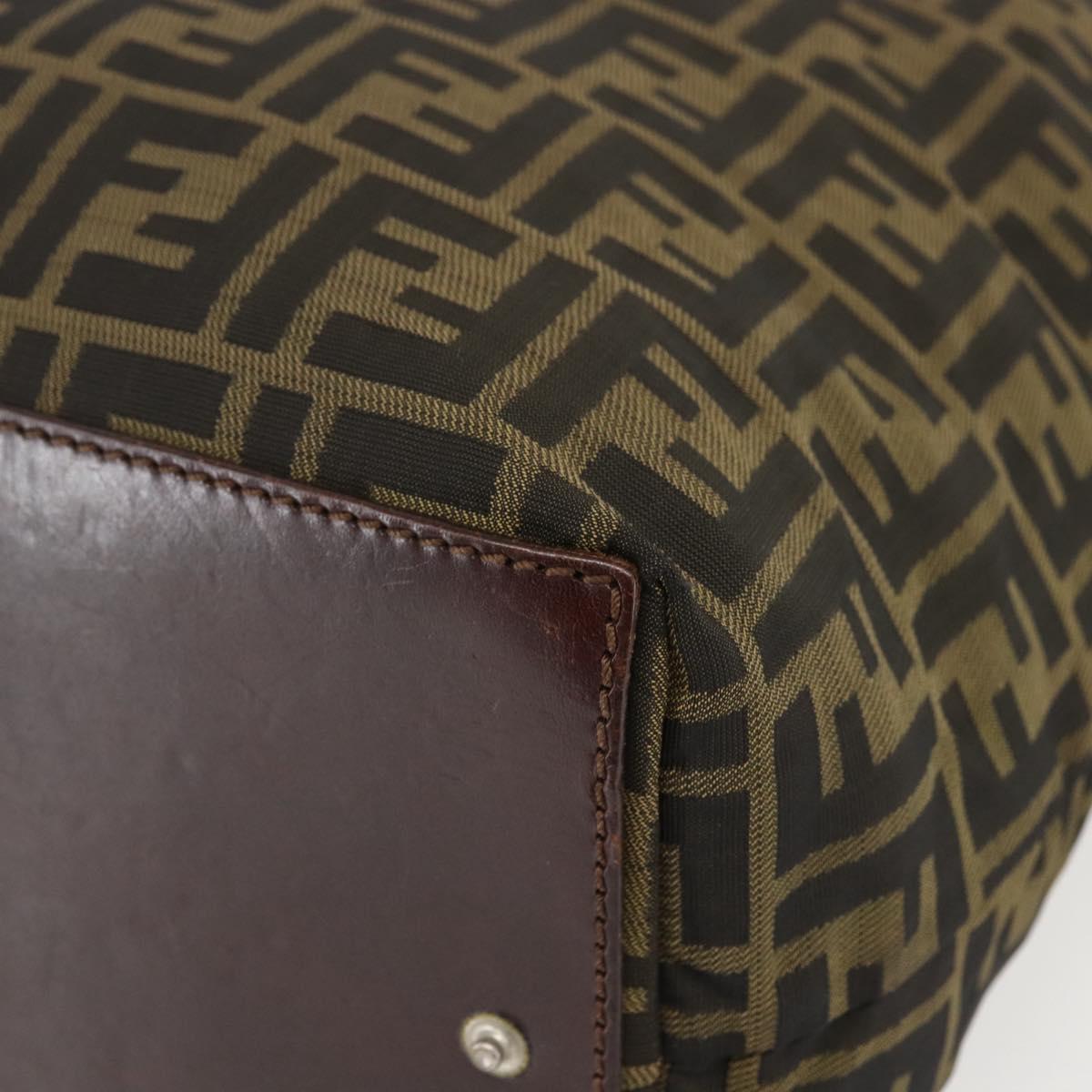 FENDI Zucca Canvas Hand Bag Black Brown Auth ar13907
