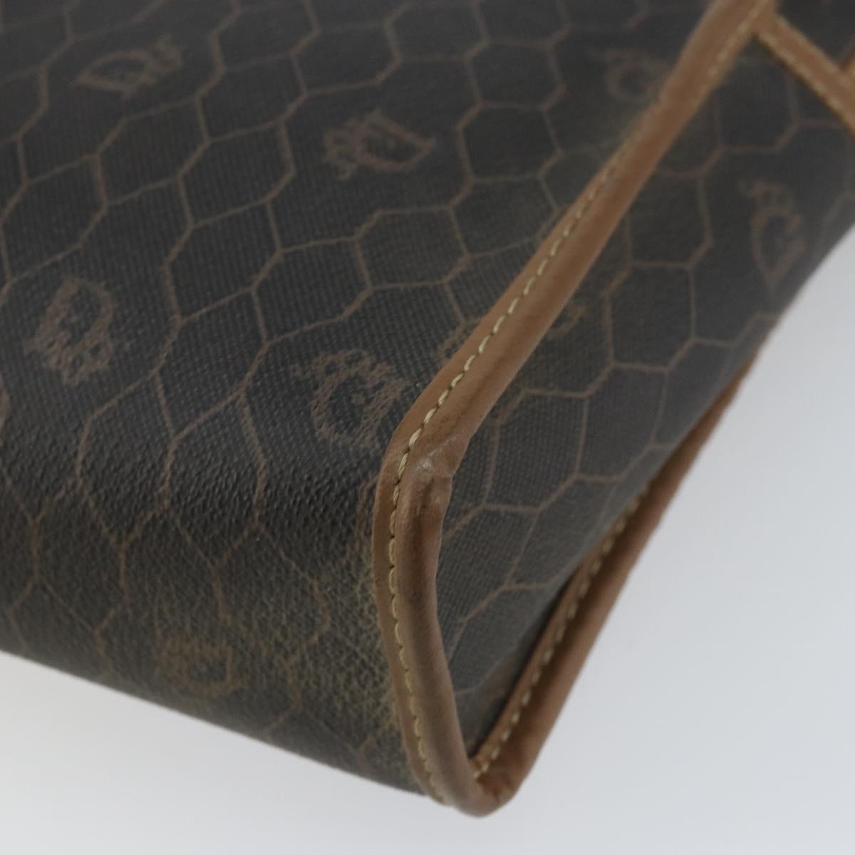 Christian Dior Honeycomb Canvas Clutch Bag PVC Black Auth ar13909
