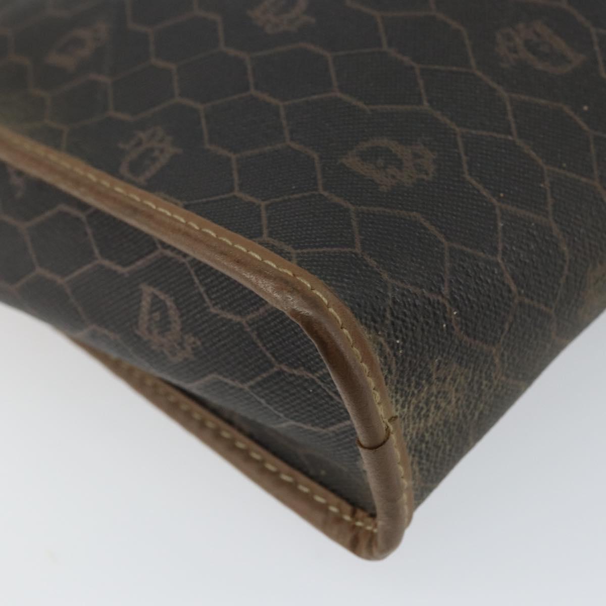 Christian Dior Honeycomb Canvas Clutch Bag PVC Black Auth ar13909