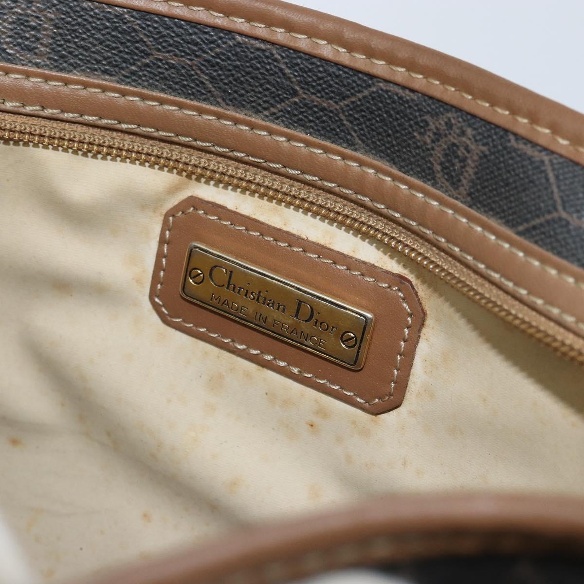 Christian Dior Honeycomb Canvas Clutch Bag PVC Black Auth ar13909