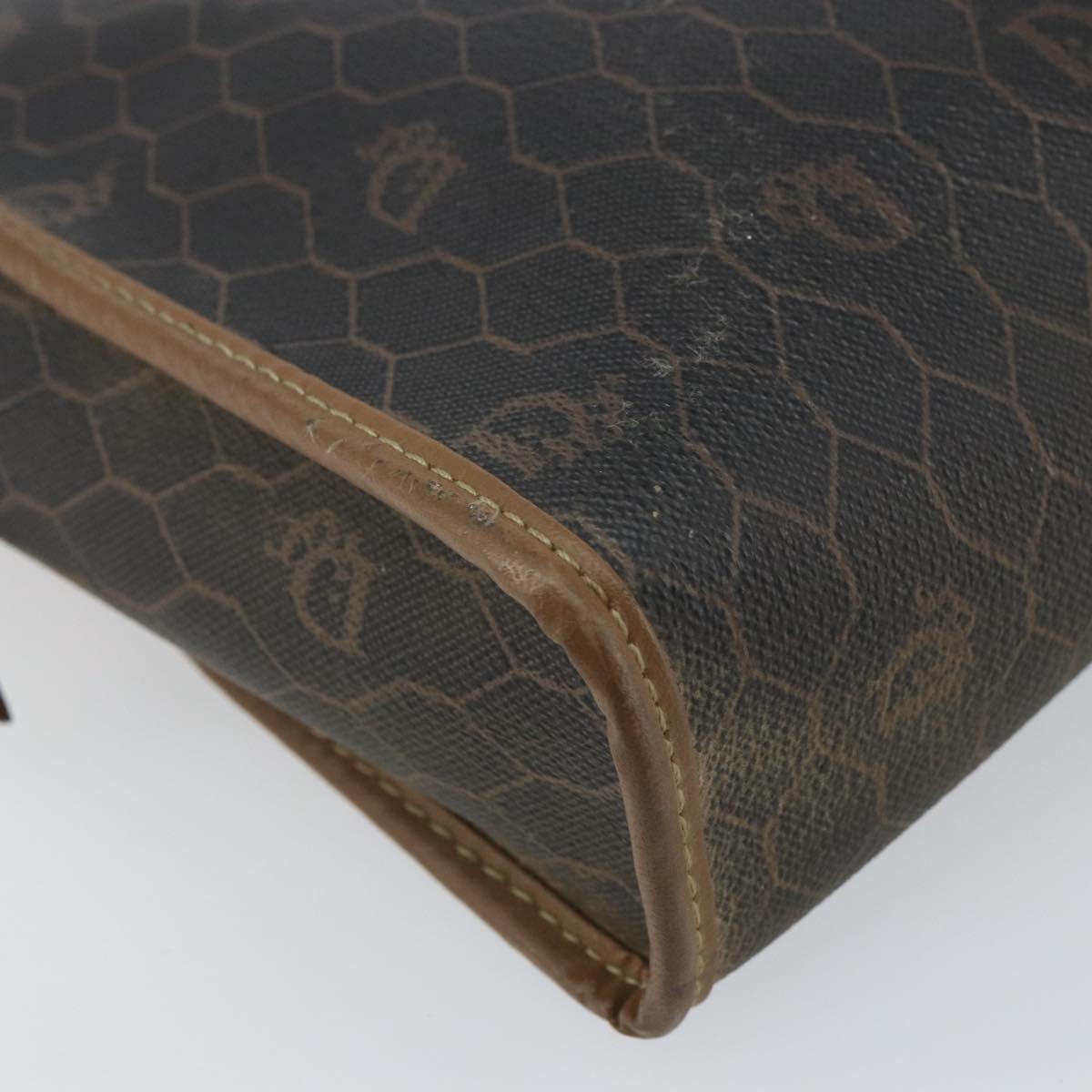 Christian Dior Honeycomb Canvas Clutch Bag PVC Black Auth ar13909