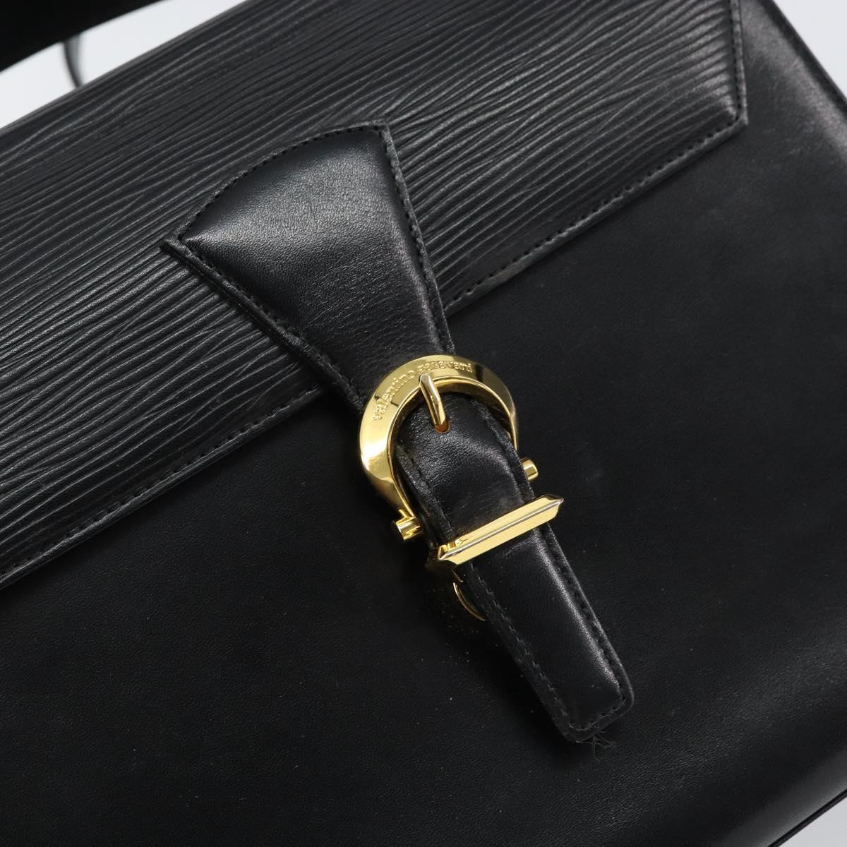VALENTINO Hand Bag Leather 2way Black Gold Auth ar13911