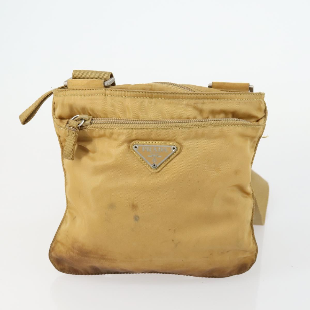 PRADA Shoulder Bag Nylon 3 Set Beige Pink Auth ar13913