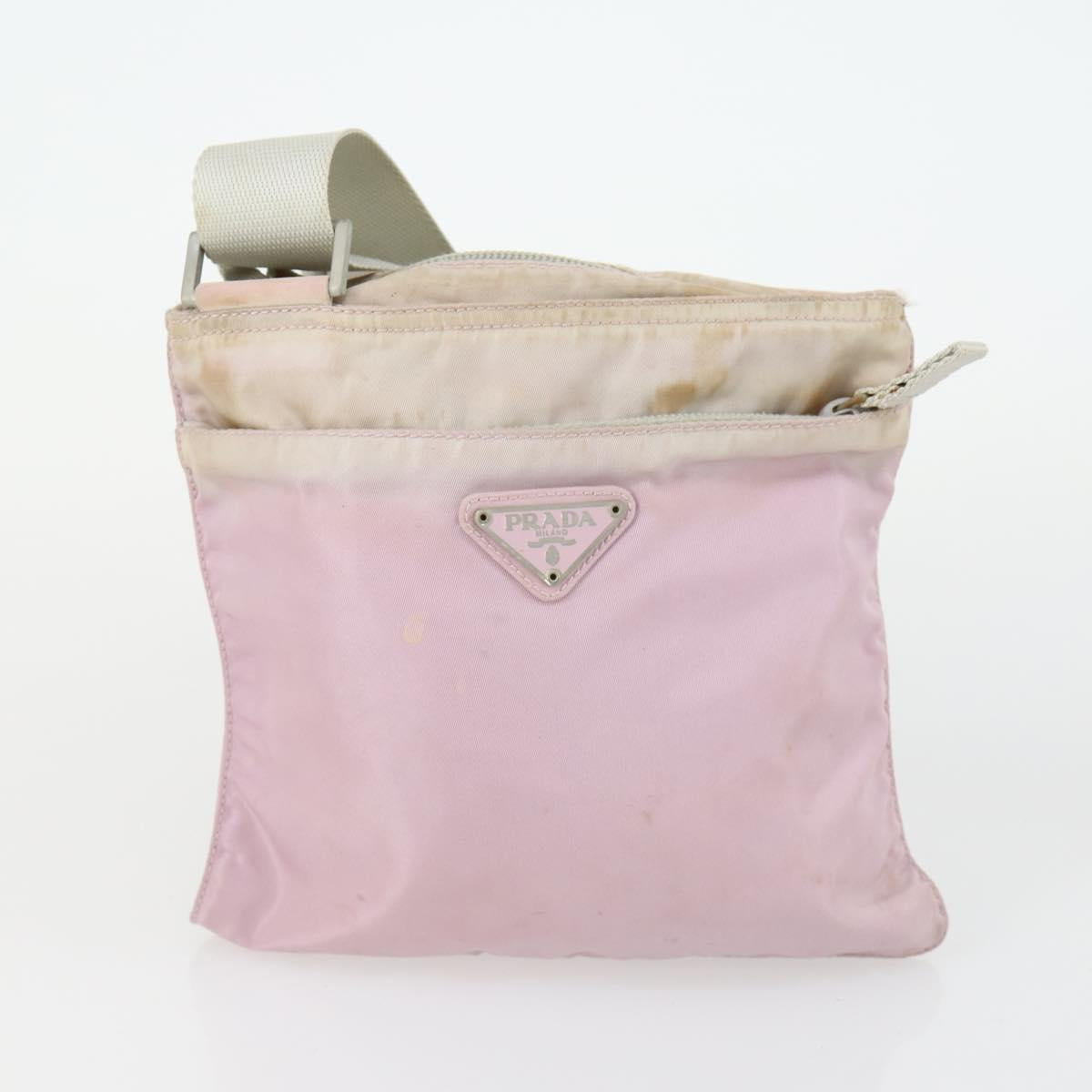 PRADA Shoulder Bag Nylon 3 Set Beige Pink Auth ar13913