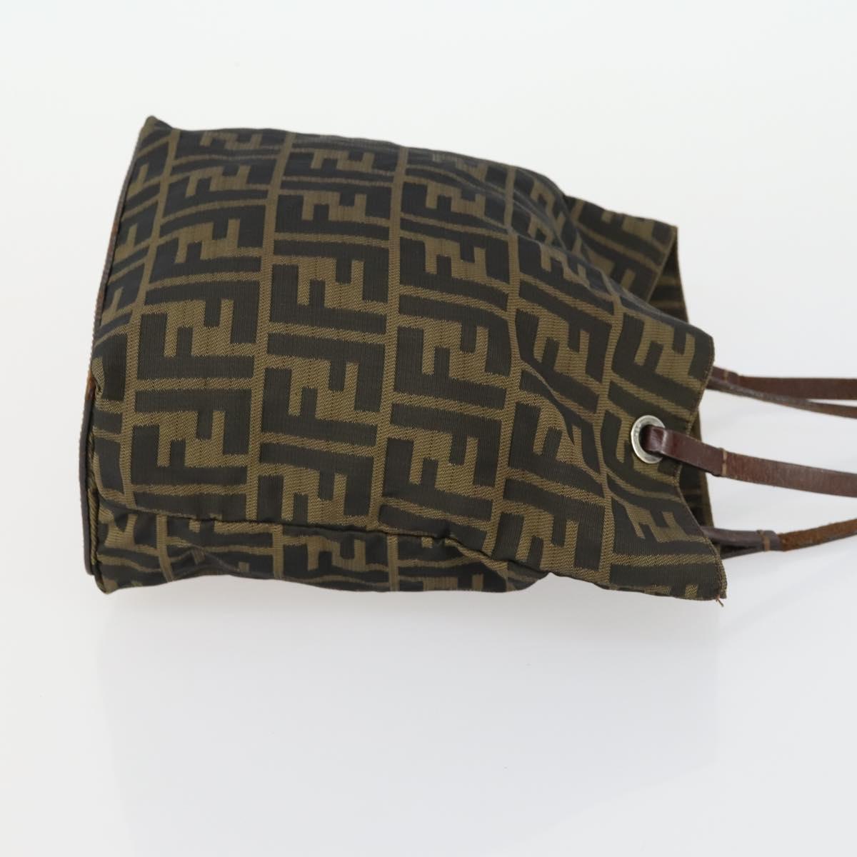 FENDI Zucca Canvas Hand Bag 2 Set Black Brown Auth ar13914