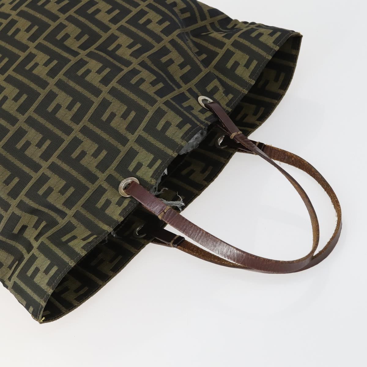 FENDI Zucca Canvas Hand Bag 2 Set Black Brown Auth ar13914