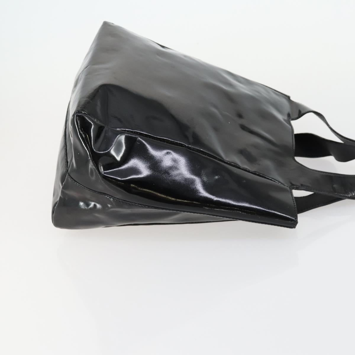 PRADA Shoulder Bag Nylon Enamel 2 Set Black Auth ar13916