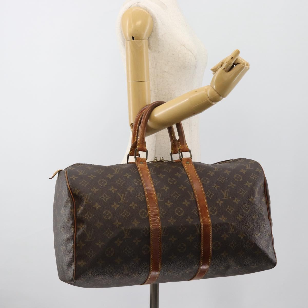 LOUIS VUITTON Monogram Keepall 45 Boston Bag M41428 LV Auth ar13921