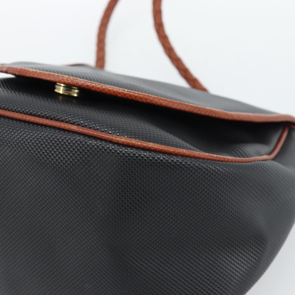 BOTTEGA VENETA Shoulder Bag Leather Black Gold Auth ar13929