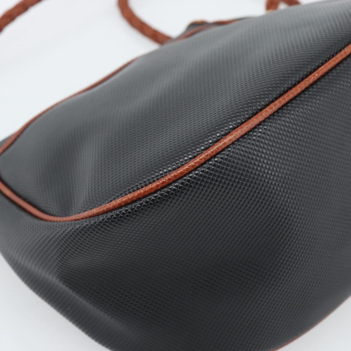 BOTTEGA VENETA Shoulder Bag Leather Black Gold Auth ar13929