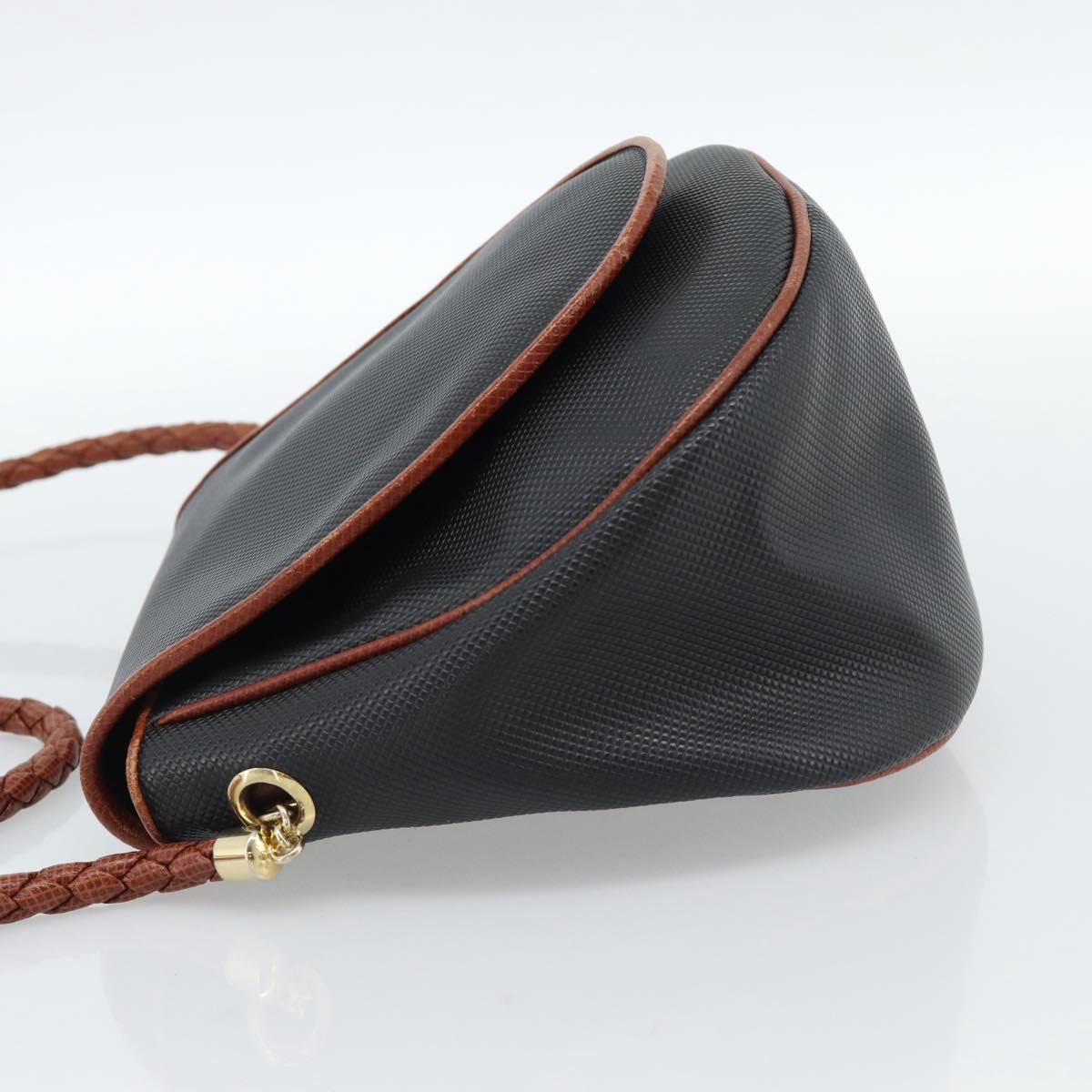 BOTTEGA VENETA Shoulder Bag Leather Black Gold Auth ar13929