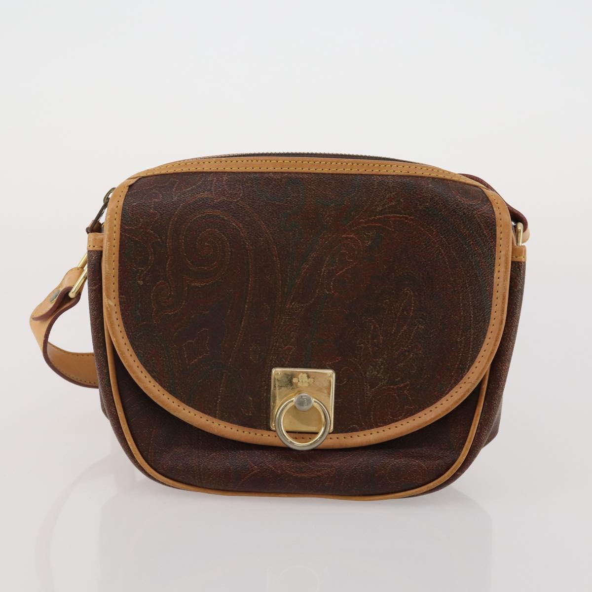 ETRO Shoulder Bag PVC Leather 2 Set Bordeaux Auth ar13930
