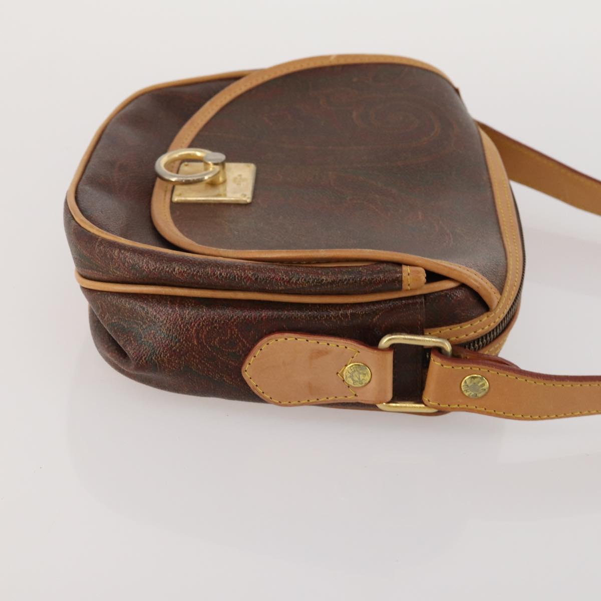 ETRO Shoulder Bag PVC Leather 2 Set Bordeaux Auth ar13930
