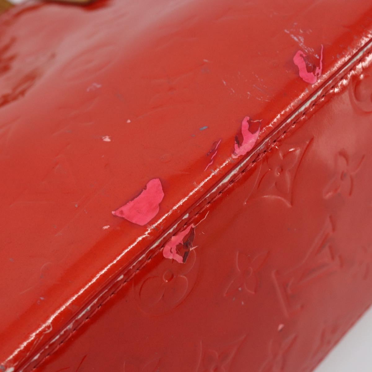 LOUIS VUITTON Monogram Vernis Reade PM Hand Bag Red Rouge M91088 LV Auth ar13936