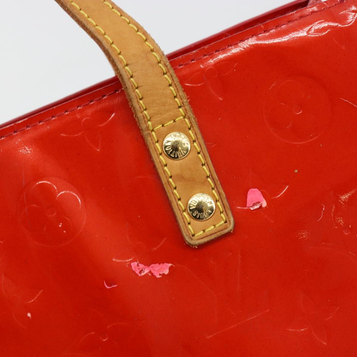 LOUIS VUITTON Monogram Vernis Reade PM Hand Bag Red Rouge M91088 LV Auth ar13936