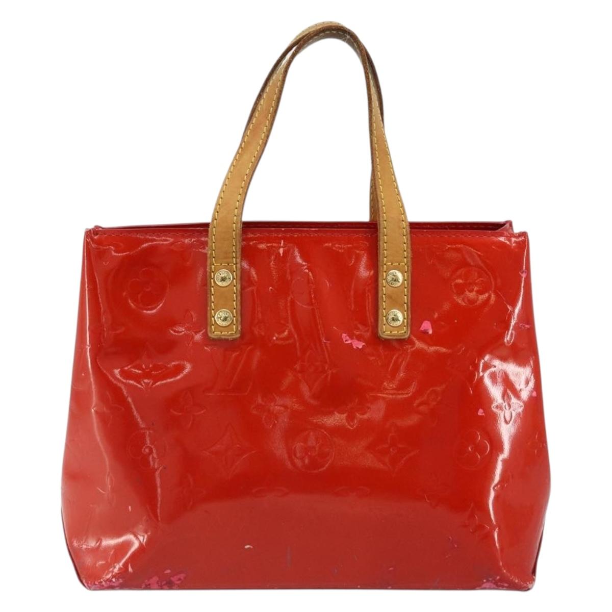 LOUIS VUITTON Monogram Vernis Reade PM Hand Bag Red Rouge M91088 LV Auth ar13936
