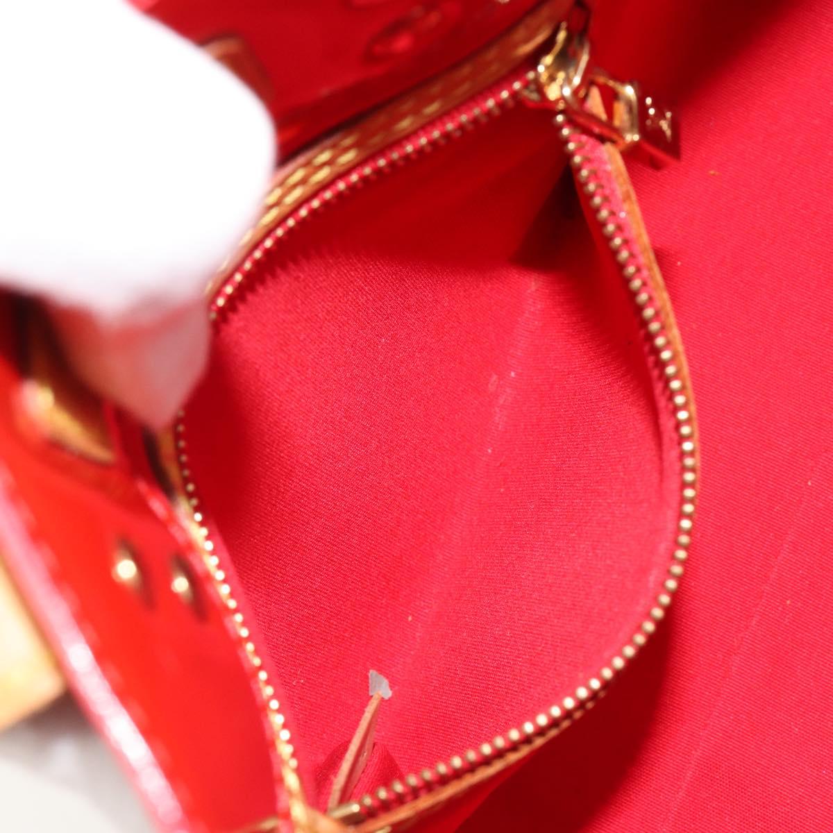LOUIS VUITTON Monogram Vernis Reade PM Hand Bag Red Rouge M91088 LV Auth ar13936