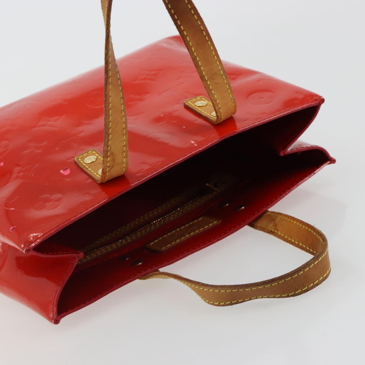 LOUIS VUITTON Monogram Vernis Reade PM Hand Bag Red Rouge M91088 LV Auth ar13936