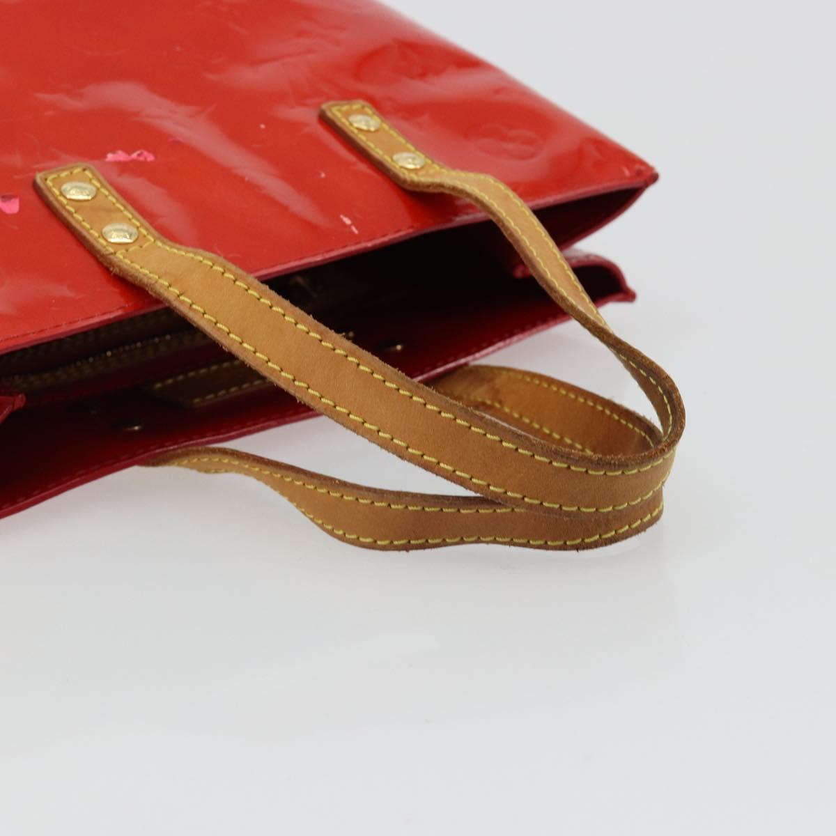 LOUIS VUITTON Monogram Vernis Reade PM Hand Bag Red Rouge M91088 LV Auth ar13936
