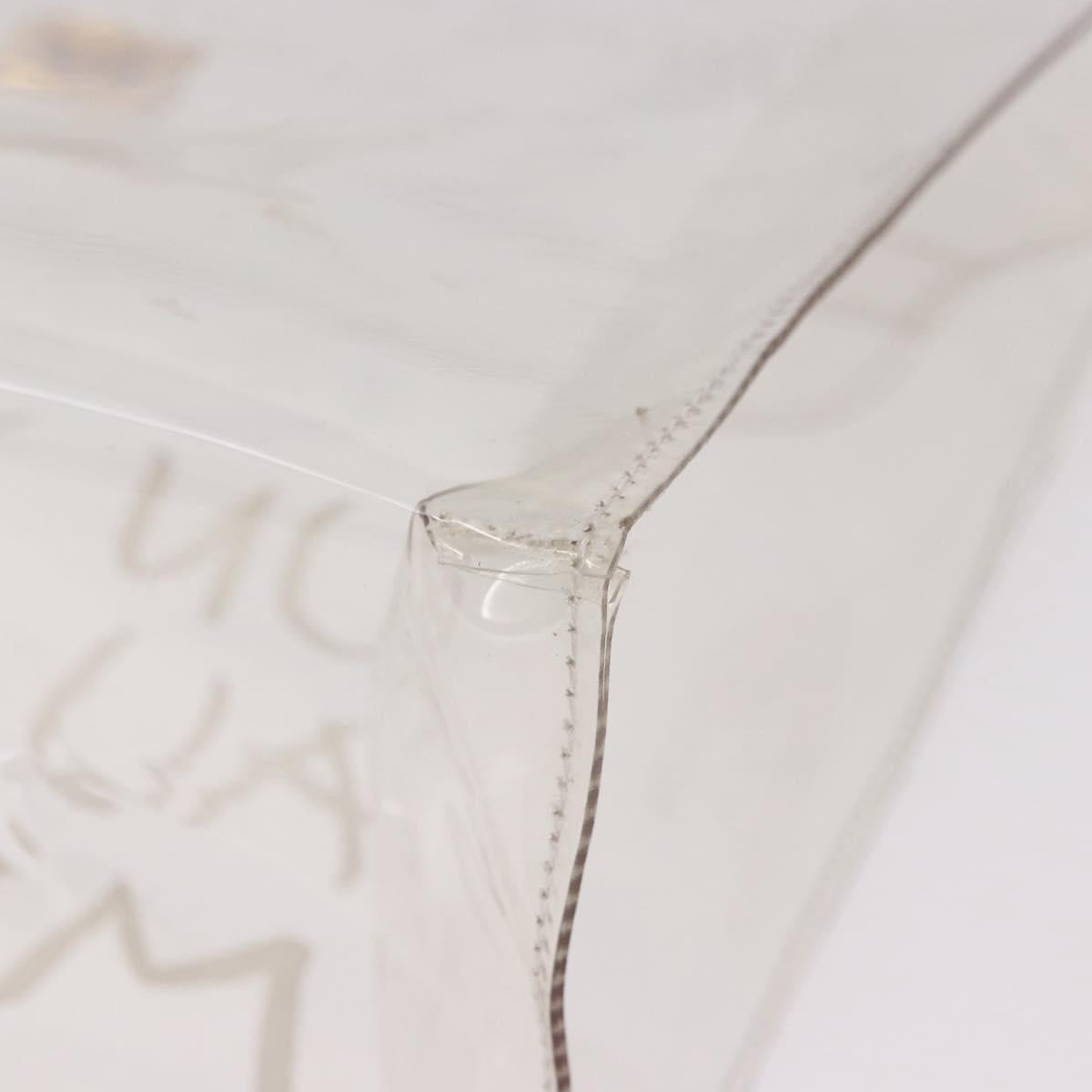 HERMES Vinyl Kelly Hand Bag Vinyl Clear Gold Auth ar13937
