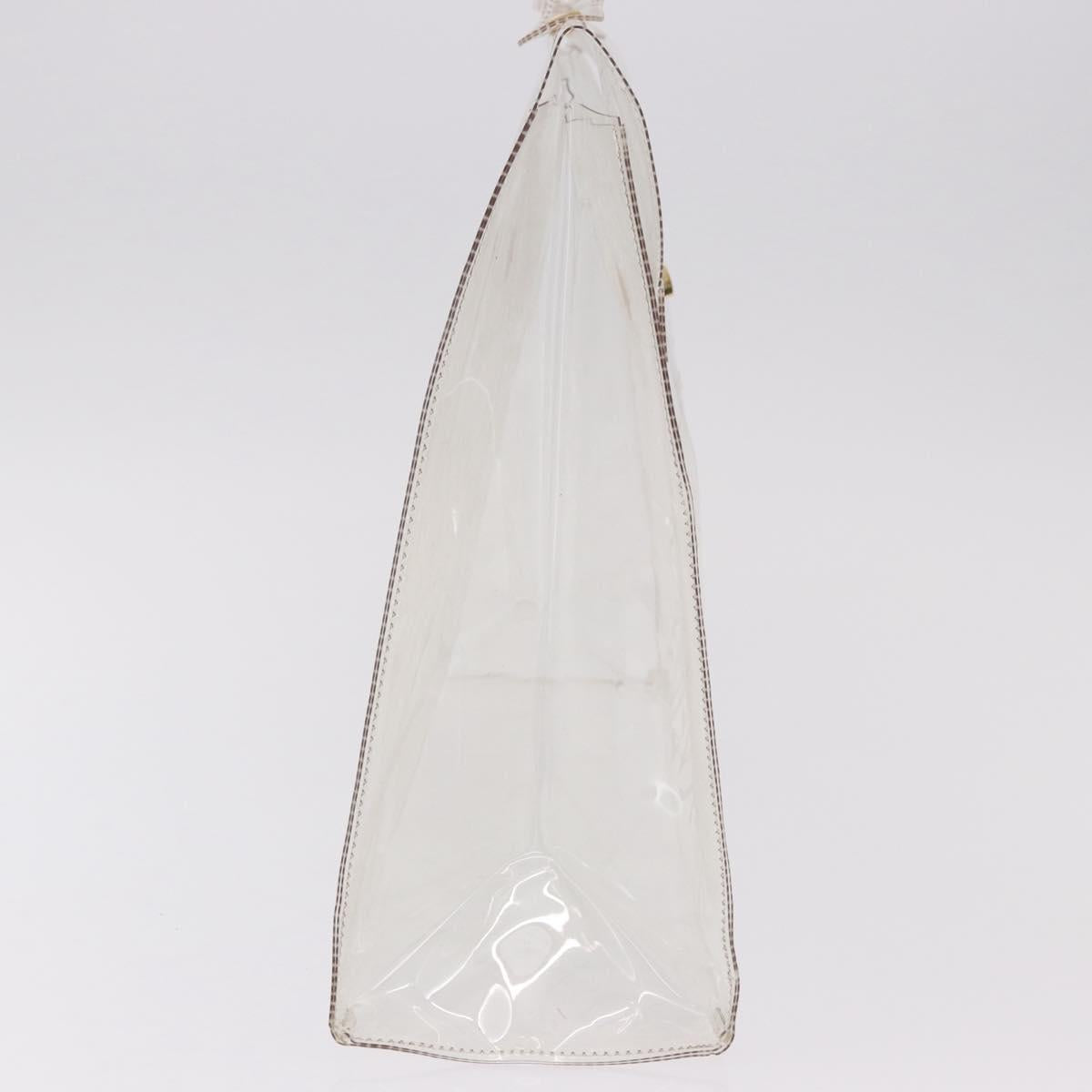 HERMES Vinyl Kelly Hand Bag Vinyl Clear Gold Auth ar13937