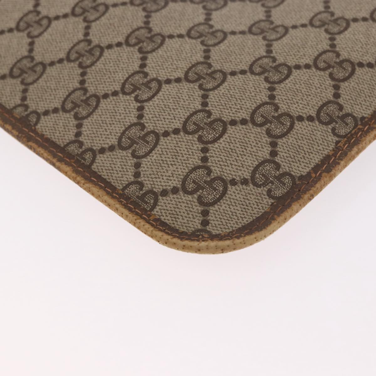 GUCCI GG Supreme Web Sherry Line Clutch Bag PVC Beige 89 02 060 Auth ar13939
