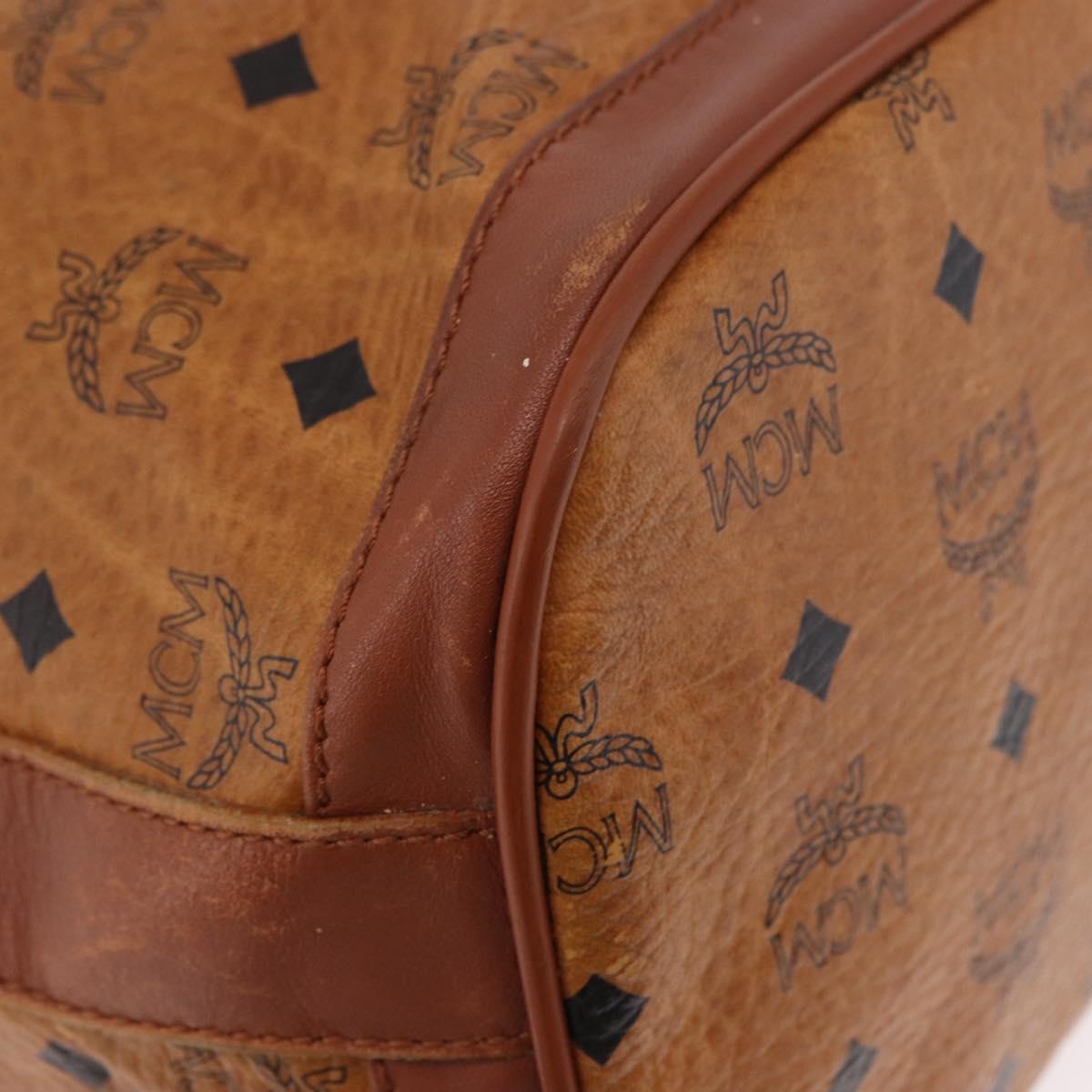 MCM Vicetos Logogram Purse Shoulder Bag PVC Leather Brown Gold Auth ar13940