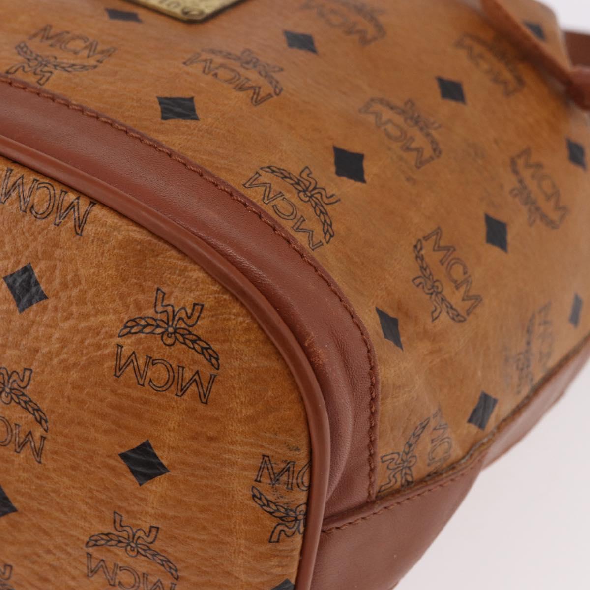 MCM Vicetos Logogram Purse Shoulder Bag PVC Leather Brown Gold Auth ar13940