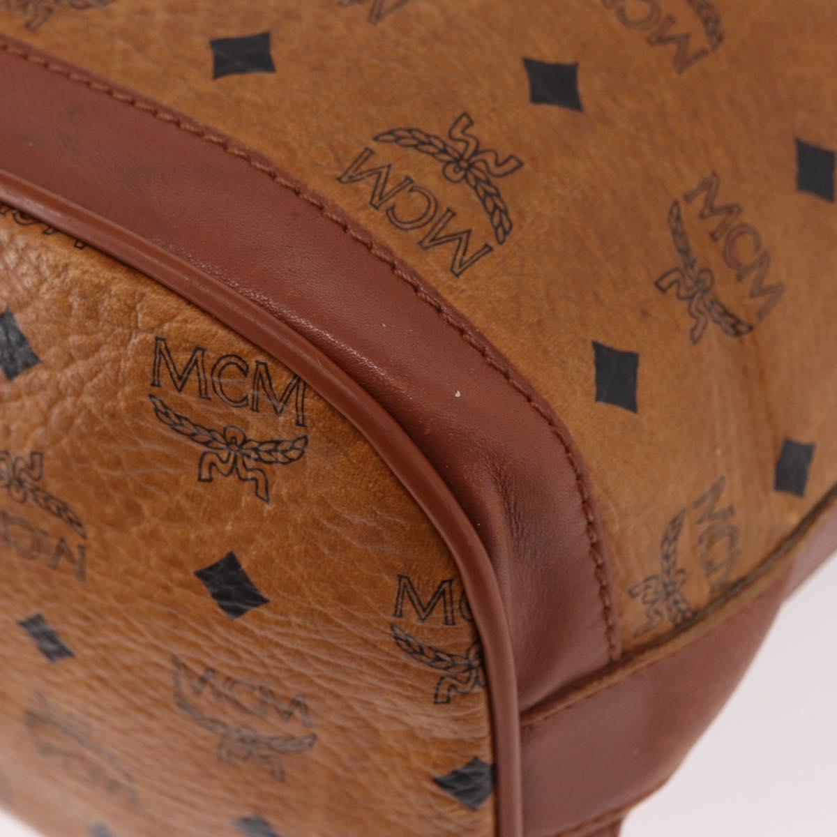 MCM Vicetos Logogram Purse Shoulder Bag PVC Leather Brown Gold Auth ar13940