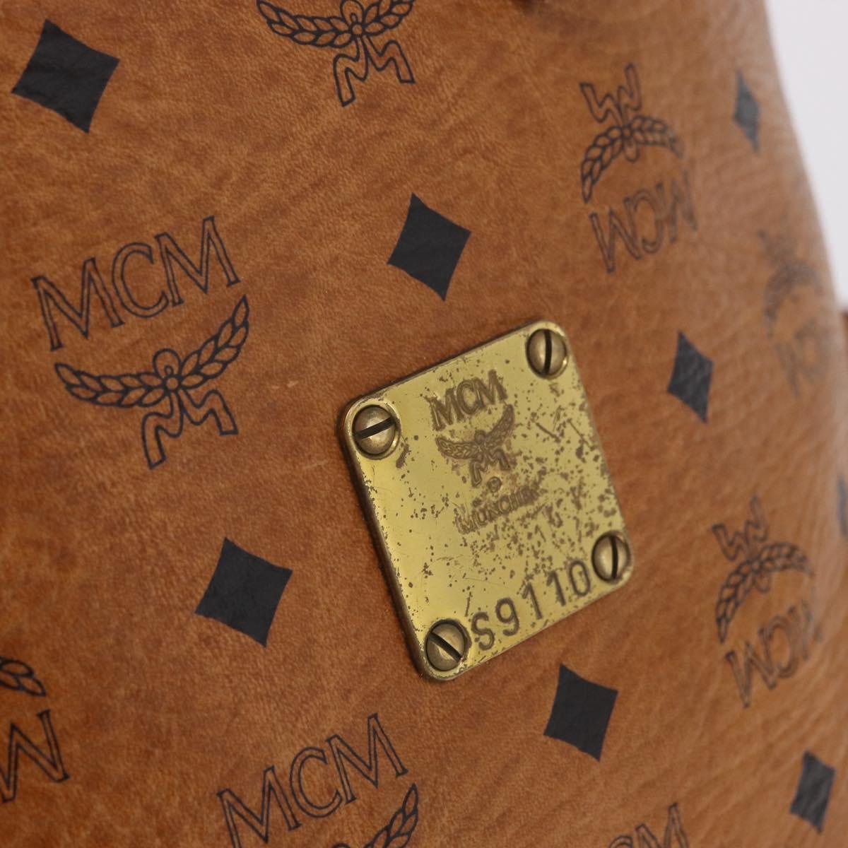 MCM Vicetos Logogram Purse Shoulder Bag PVC Leather Brown Gold Auth ar13940
