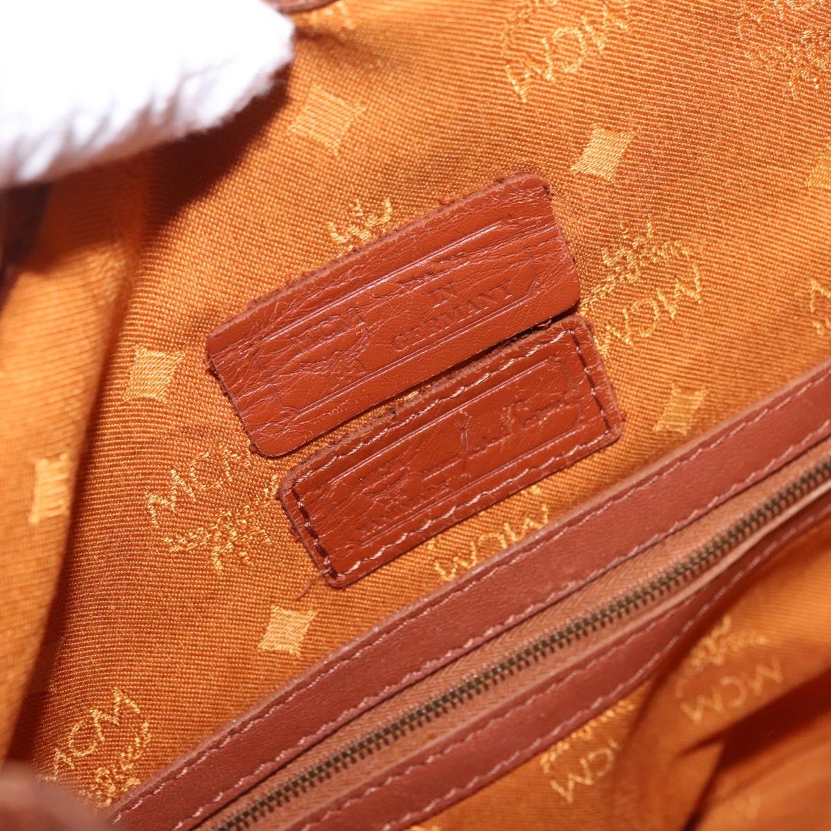 MCM Vicetos Logogram Purse Shoulder Bag PVC Leather Brown Gold Auth ar13940