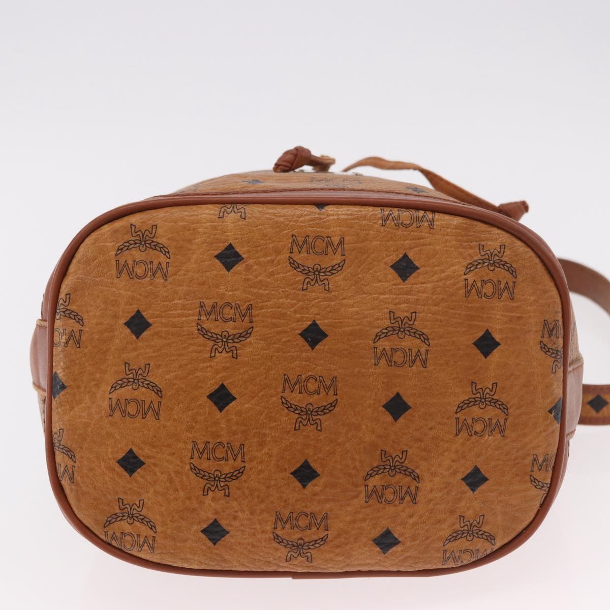 MCM Vicetos Logogram Purse Shoulder Bag PVC Leather Brown Gold Auth ar13940