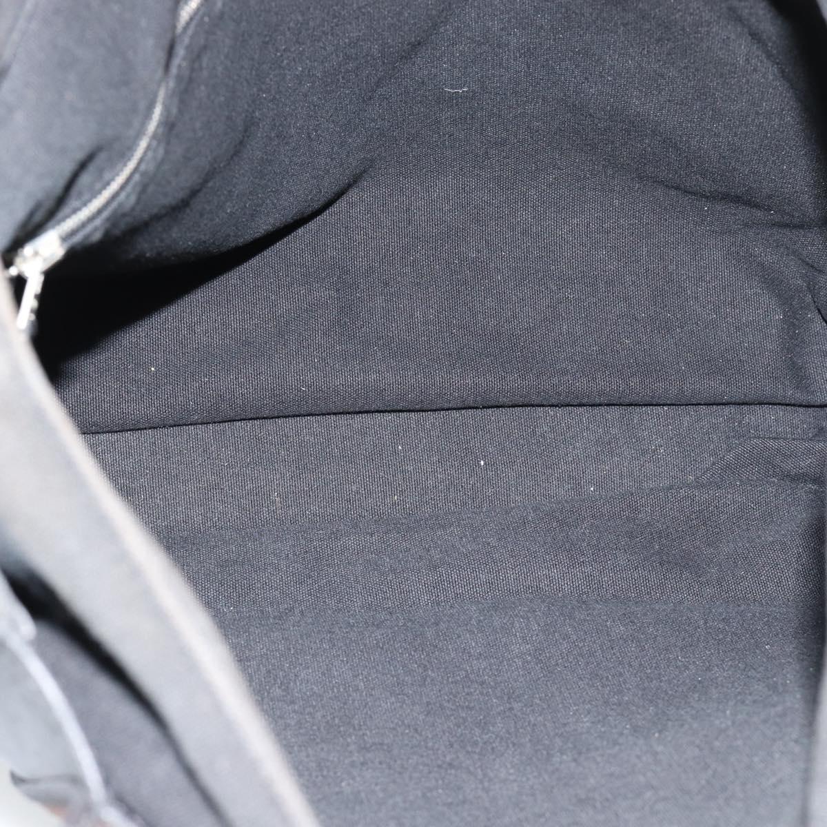 HERMES Troca Vertical Tote Bag Cotton Black Silver Auth ar13941