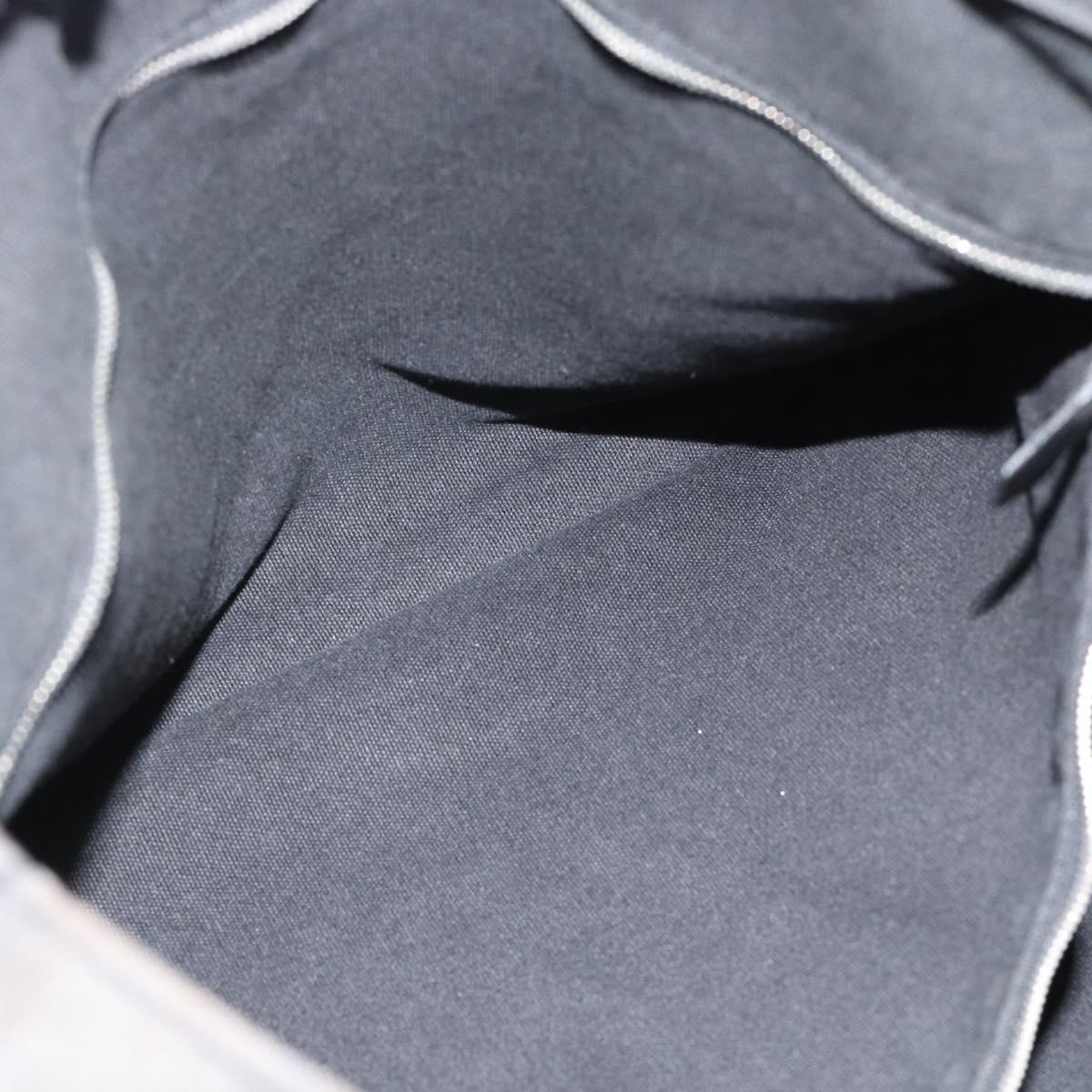 HERMES Troca Vertical Tote Bag Cotton Black Silver Auth ar13941