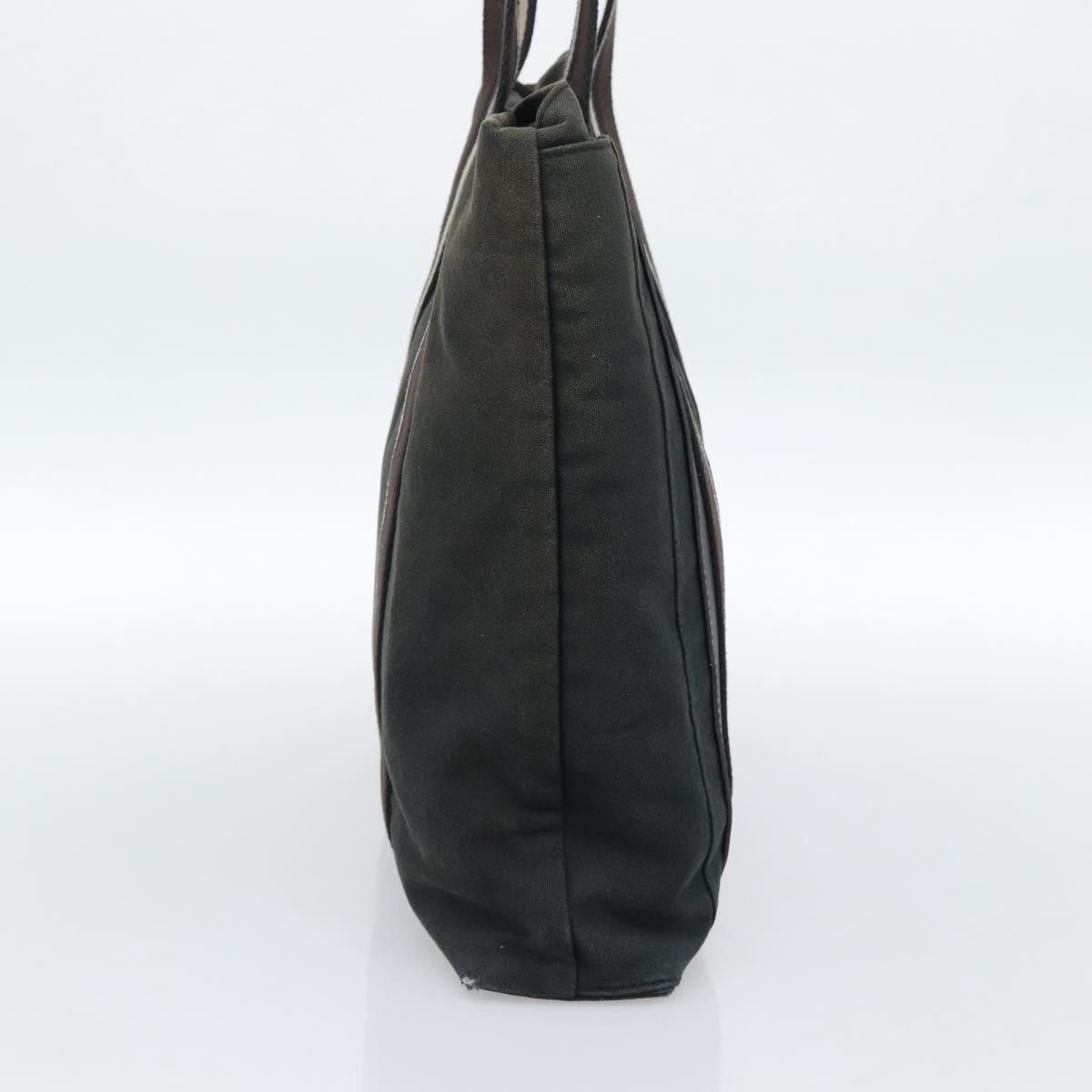 HERMES Troca Vertical Tote Bag Cotton Black Silver Auth ar13941