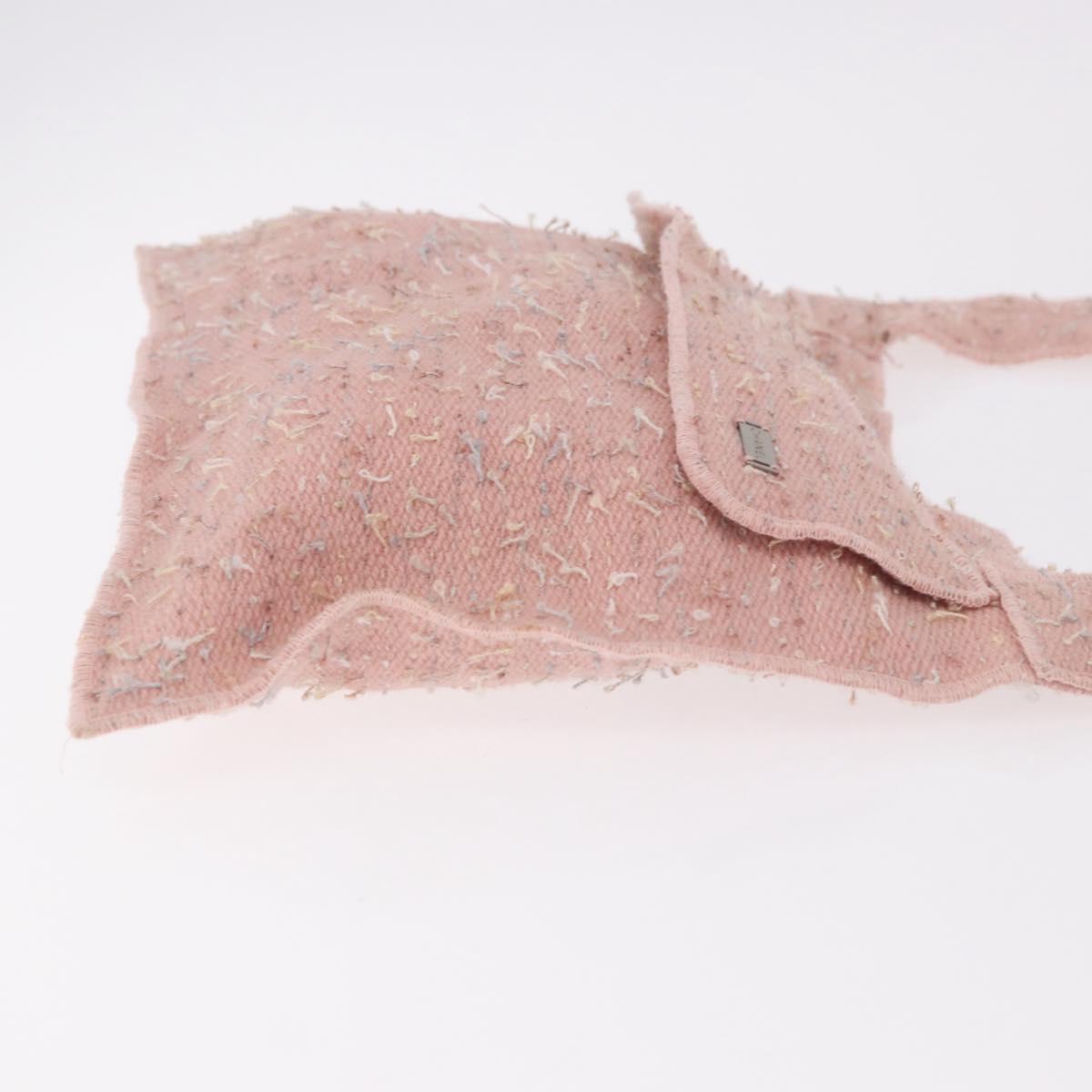 CHANEL Shoulder Bag Tweed Pink Silver CC Auth ar13942A