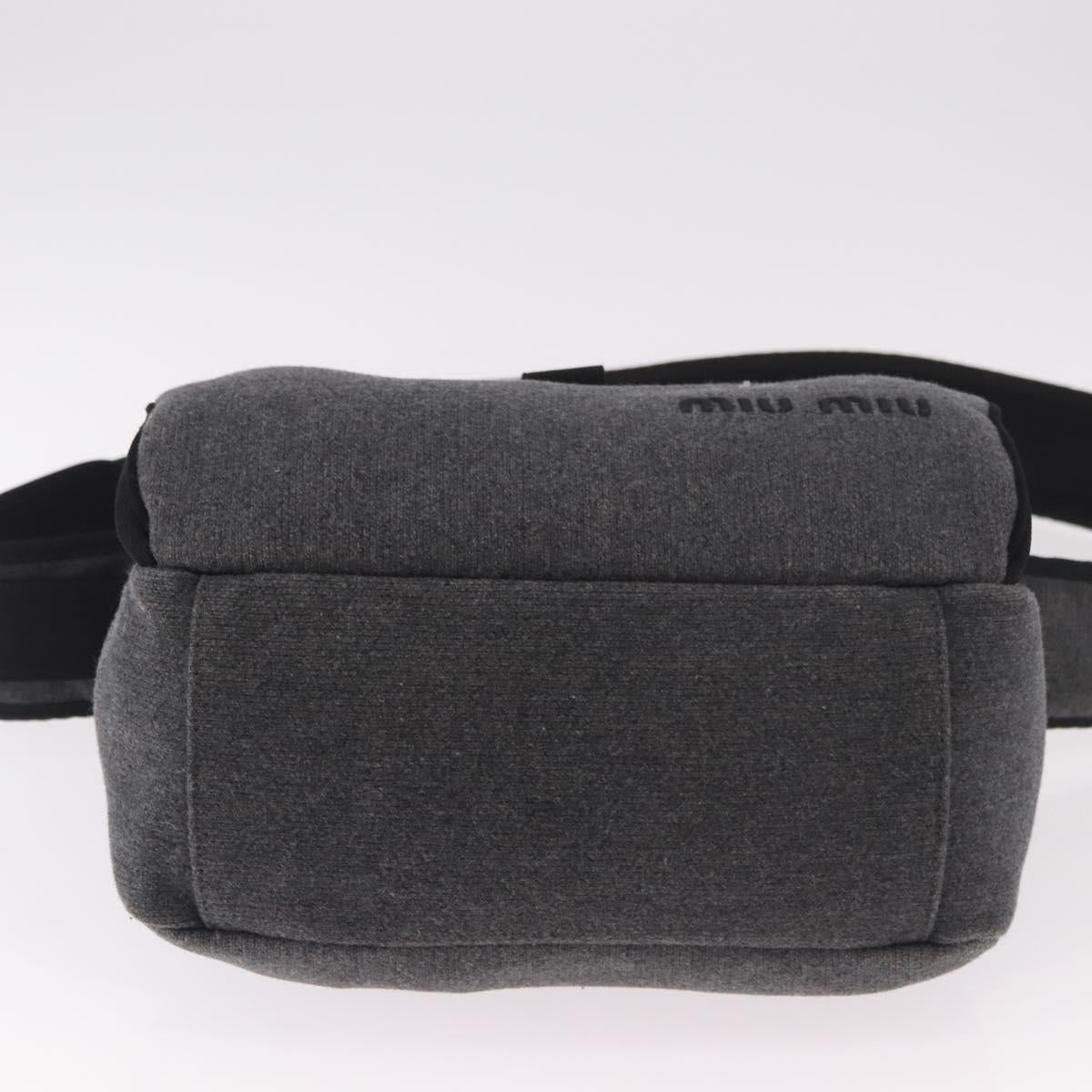 Miu Miu Shoulder Bag Cotton Gray Auth ar13943A