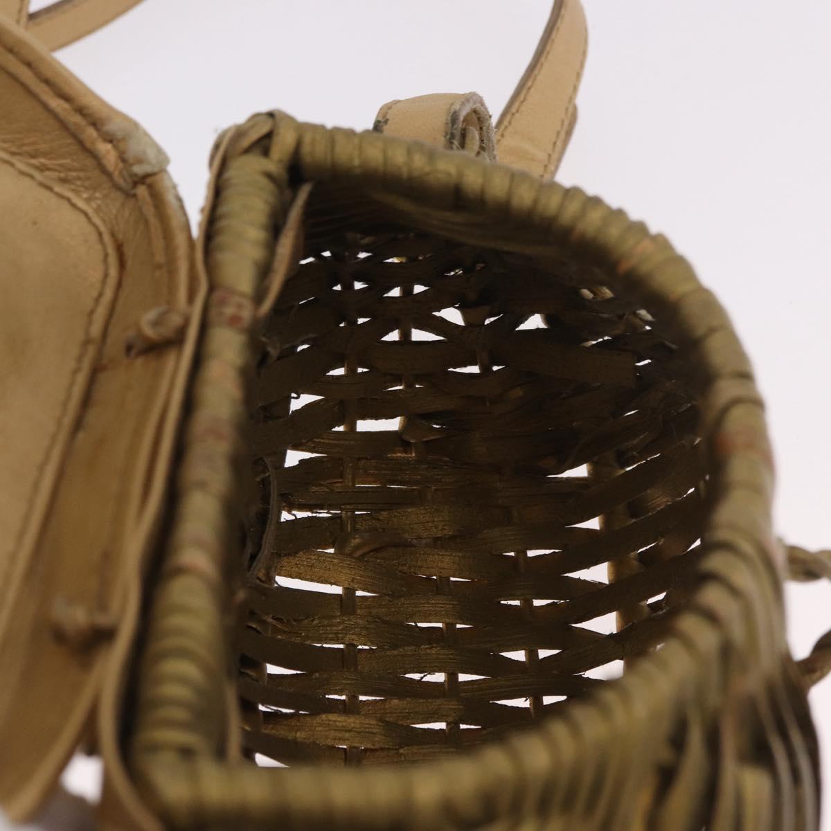 BOTTEGA VENETA Shoulder Bag Rattan Gold Auth ar13948