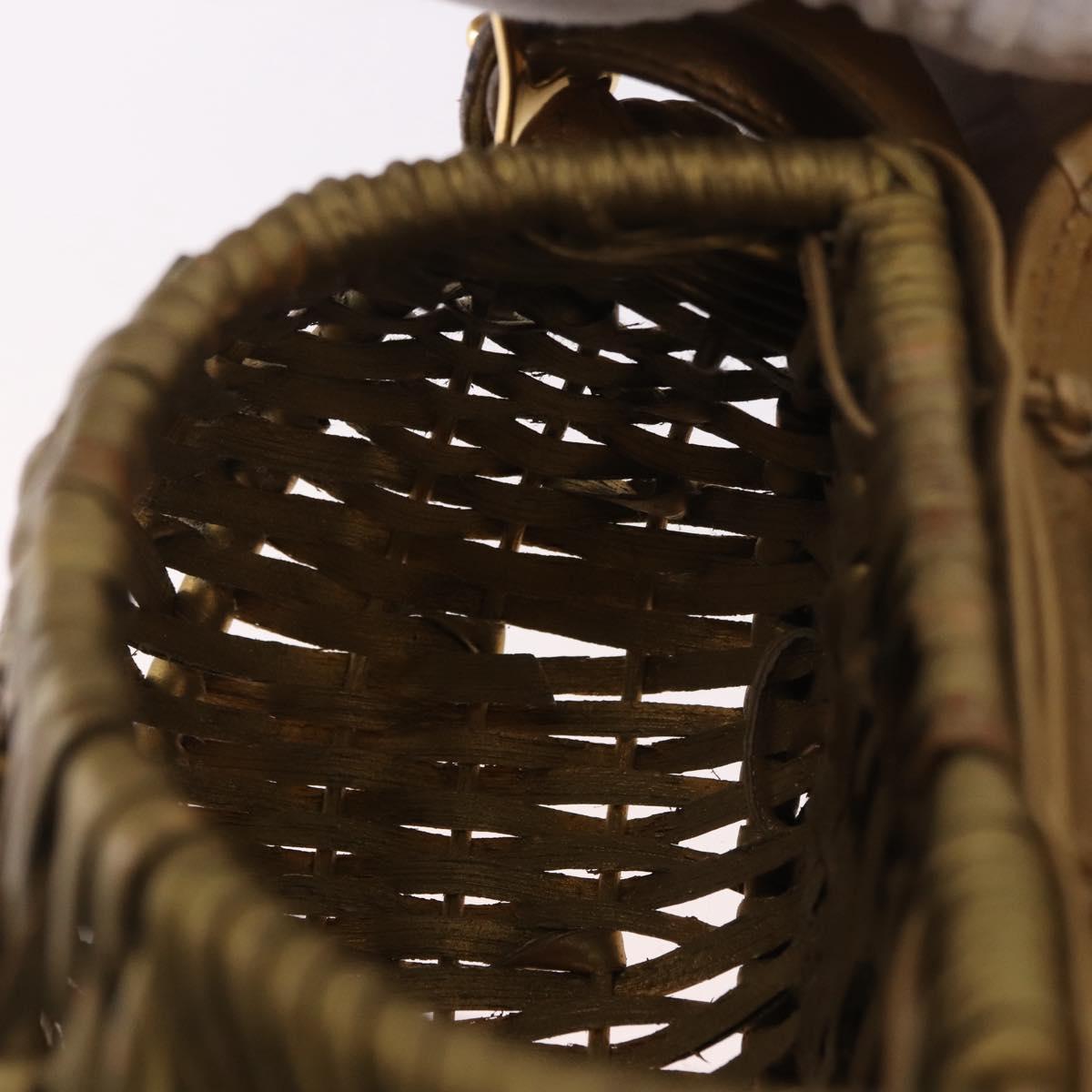 BOTTEGA VENETA Shoulder Bag Rattan Gold Auth ar13948
