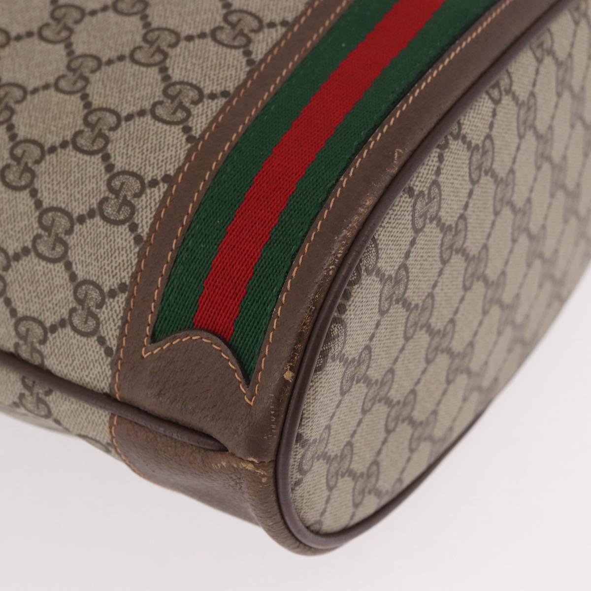 GUCCI GG Supreme Web Sherry Line Purse Bag PVC Beige 164 02 085 Auth ar13949
