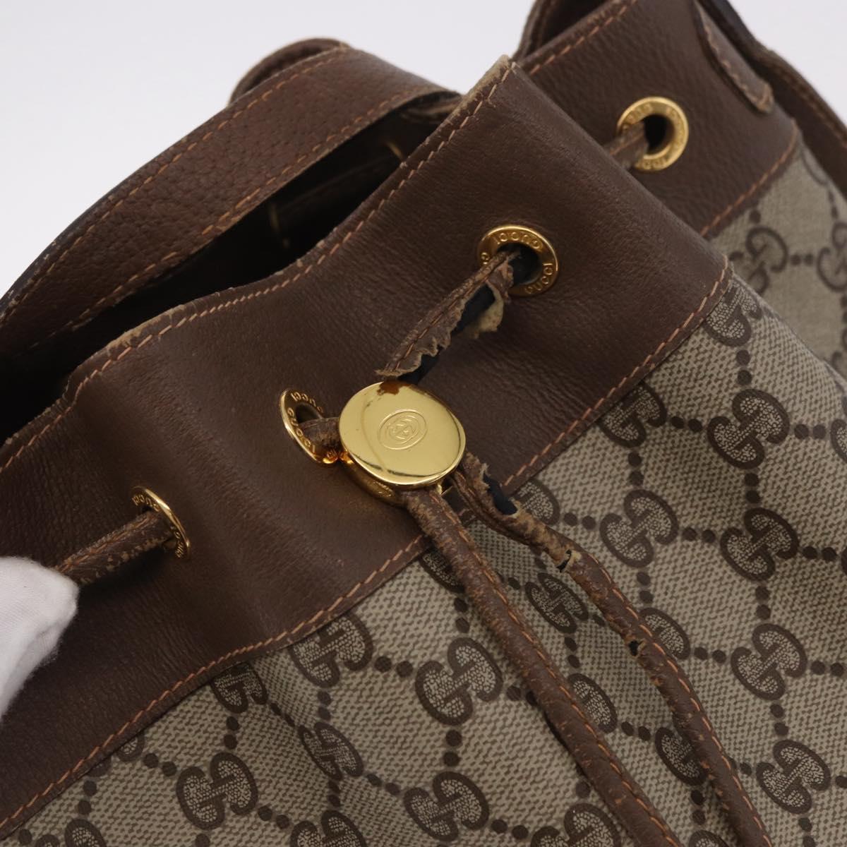 GUCCI GG Supreme Web Sherry Line Purse Bag PVC Beige 164 02 085 Auth ar13949