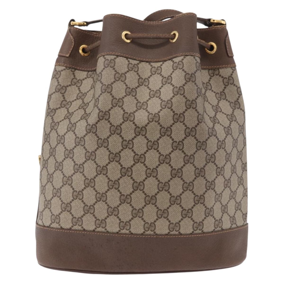 GUCCI GG Supreme Web Sherry Line Purse Bag PVC Beige 164 02 085 Auth ar13949