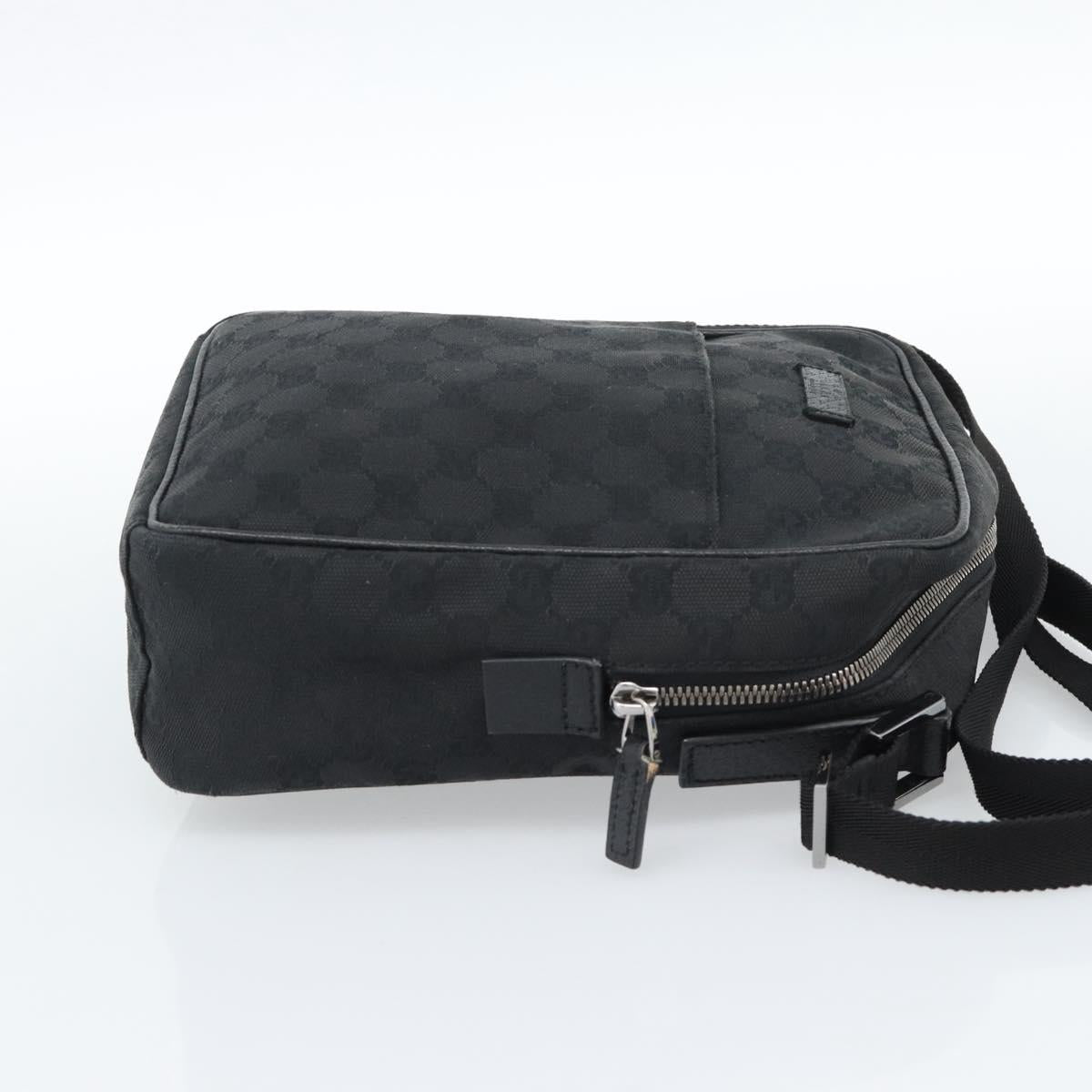 GUCCI GG Canvas Shoulder Bag Black Silver 122759 Auth ar13952