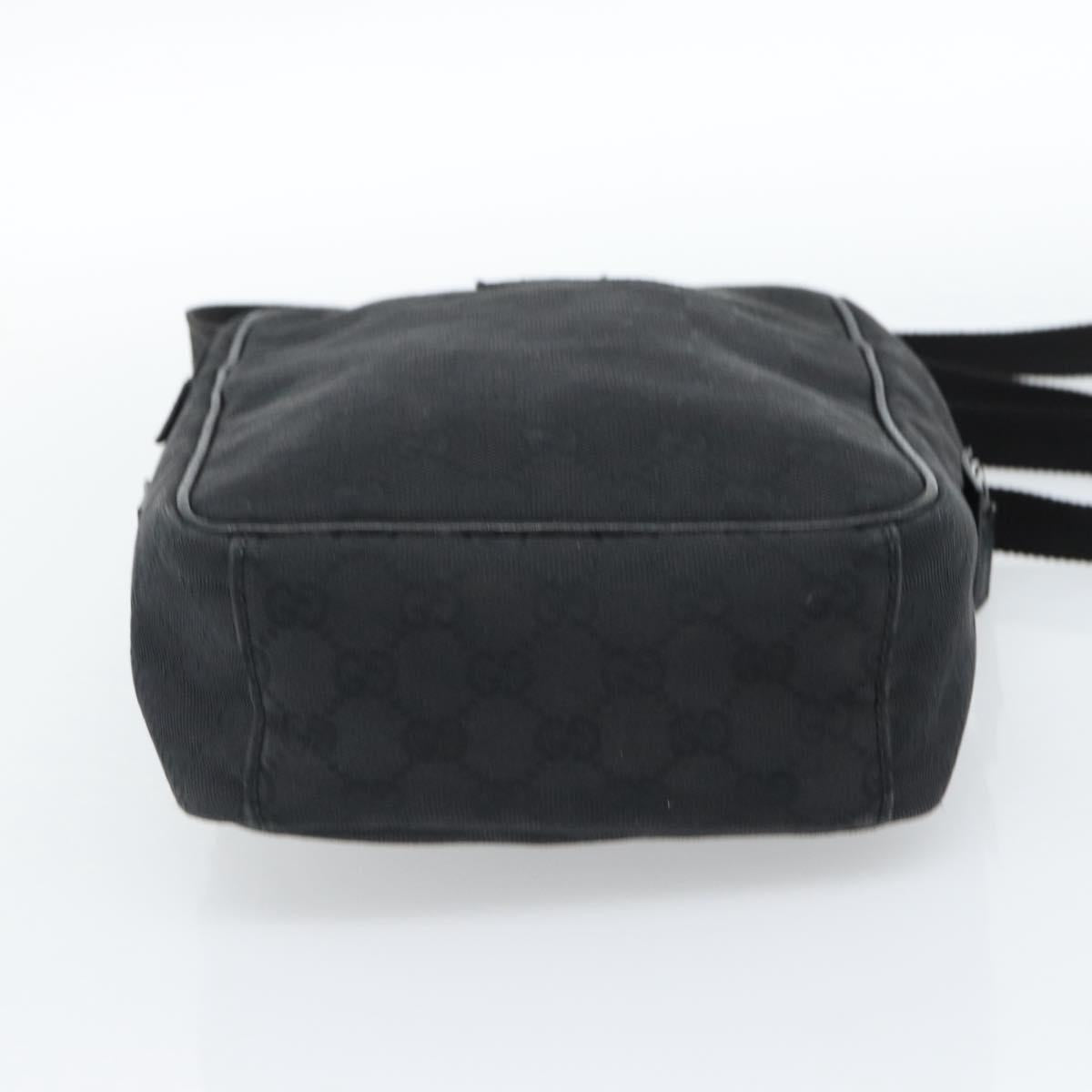 GUCCI GG Canvas Shoulder Bag Black Silver 122759 Auth ar13952