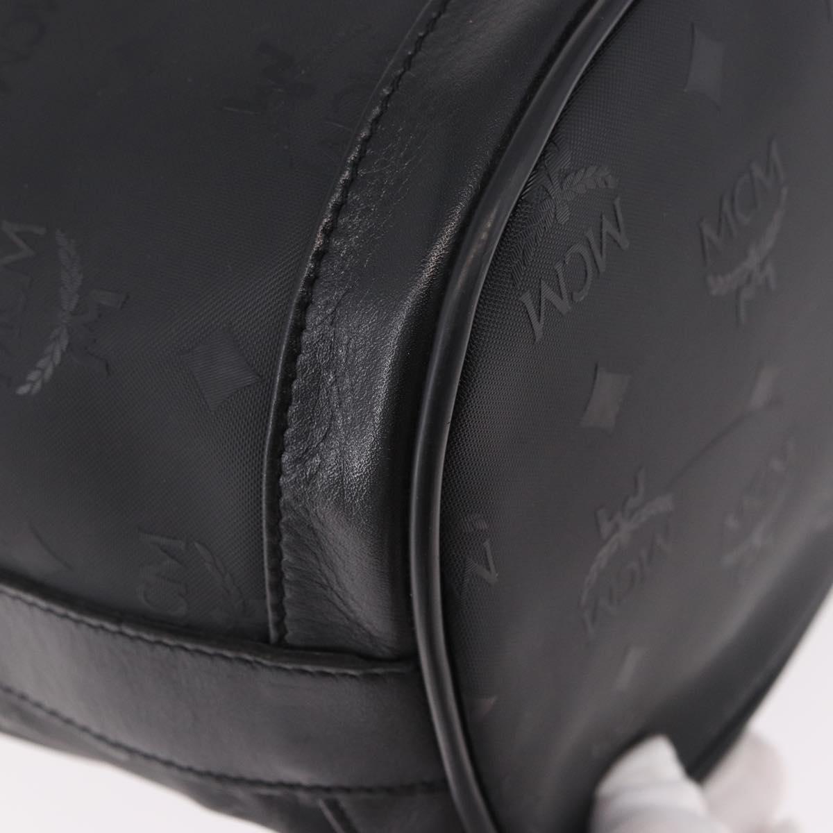 MCM Vicetos Logogram Shoulder Bag PVC Black Gold Auth ar13954