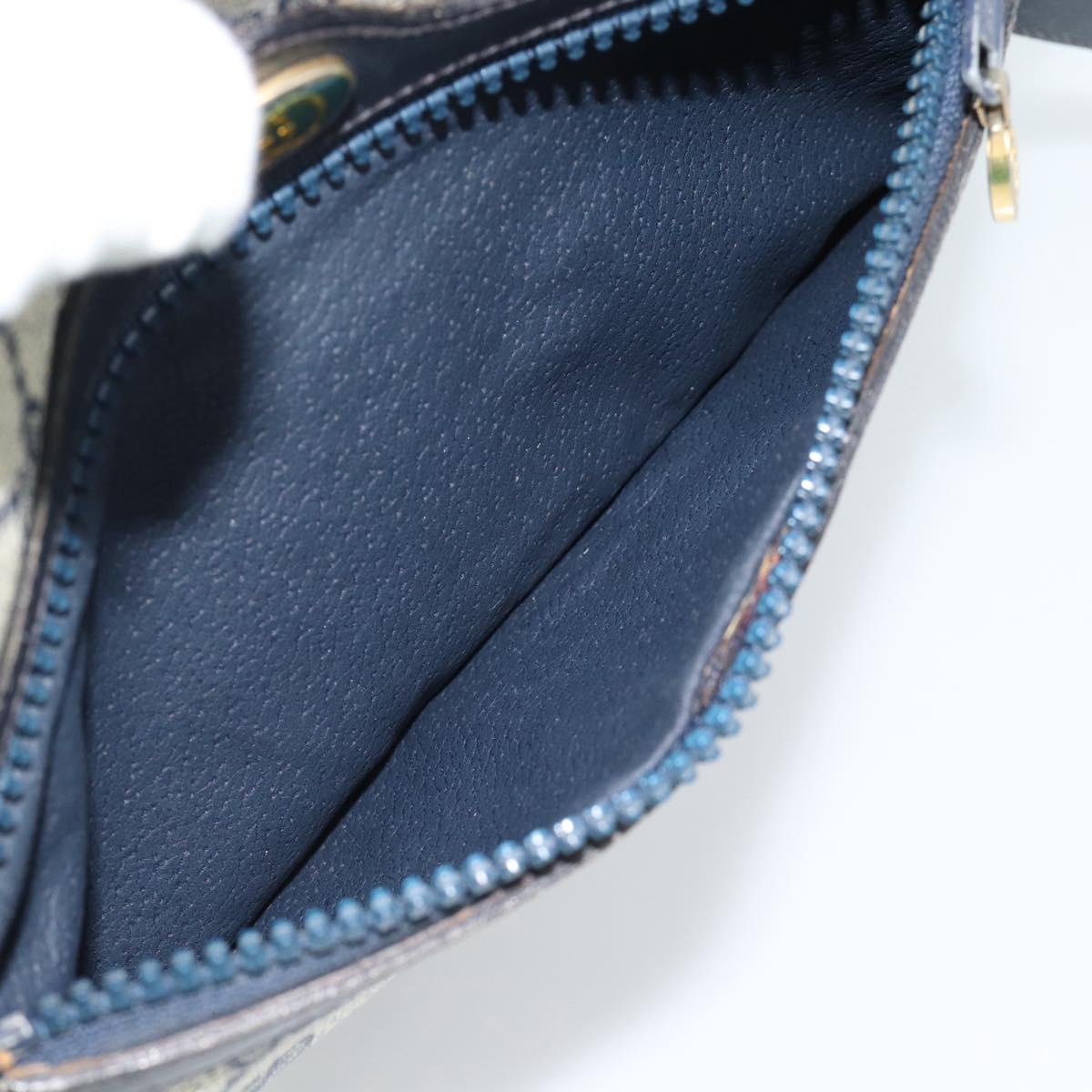 GUCCI GG Supreme Sherry Line Shoulder Bag PVC Navy Gold Auth ar13955