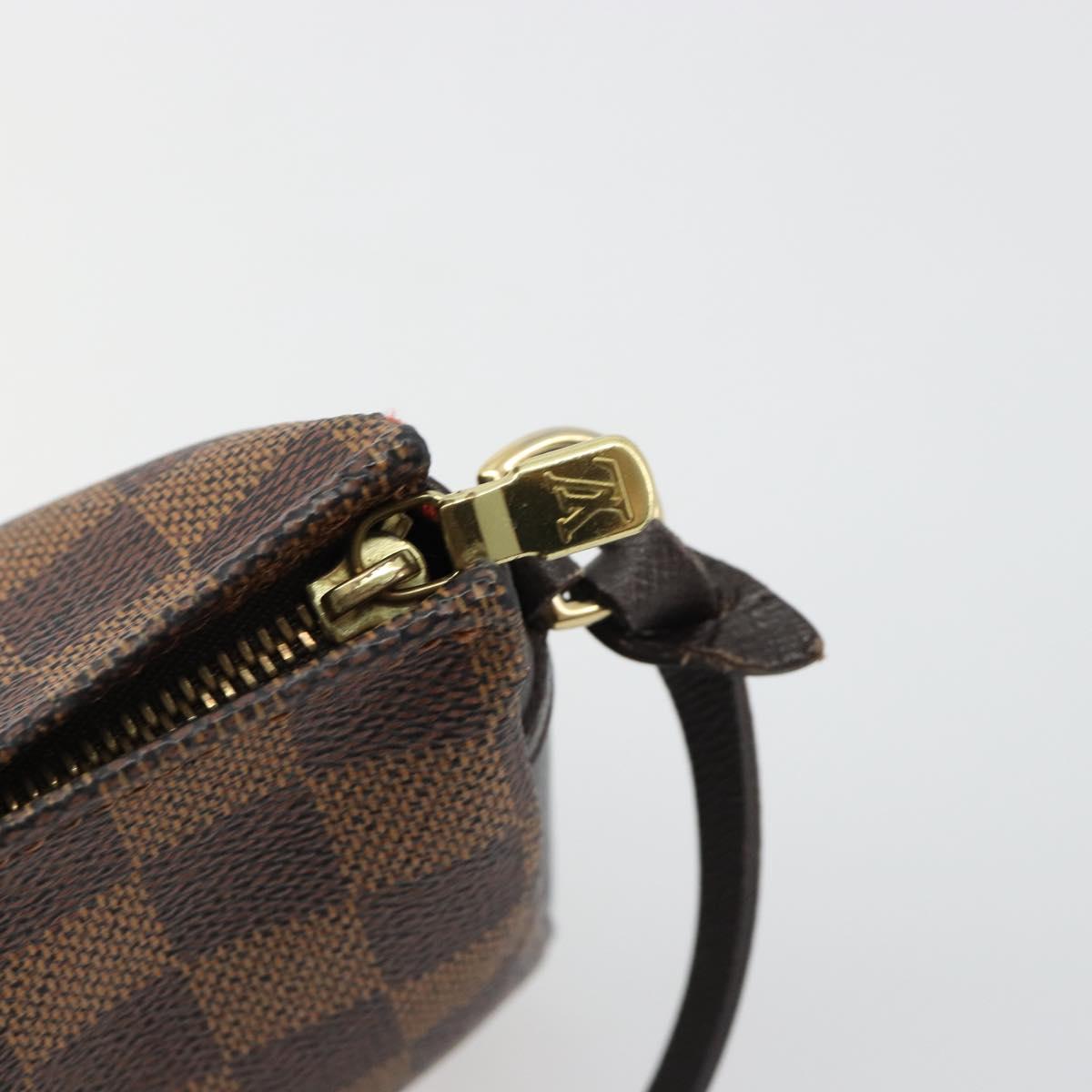 LOUIS VUITTON Damier Ebene Trousse Makeup Pouch N51982 LV Auth ar13958V