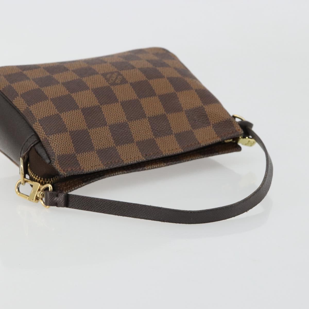 LOUIS VUITTON Damier Ebene Trousse Makeup Pouch N51982 LV Auth ar13958V