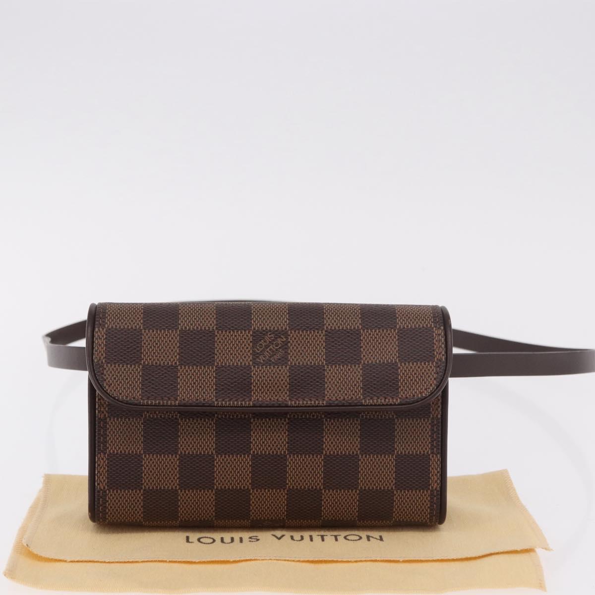 LOUIS VUITTON Damier Ebene Pochette Florentine Waist Bag N51856 LV Auth ar13959V